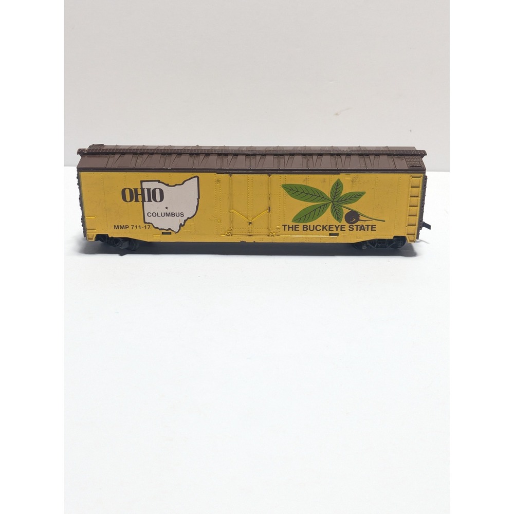 Mantua Vintage HO Scale Ohio The Buckeye State Columbus Boxcar MMP 711-17 Yellow